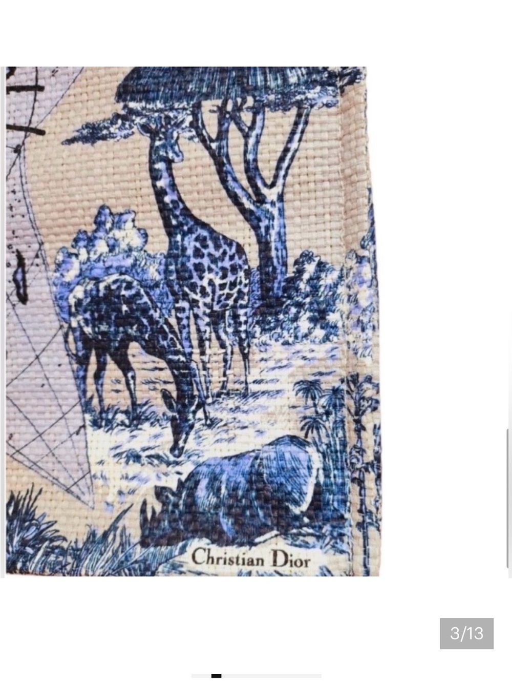 Dior Blue and White around the world canvas Tote NWT - Picture 3 of 10